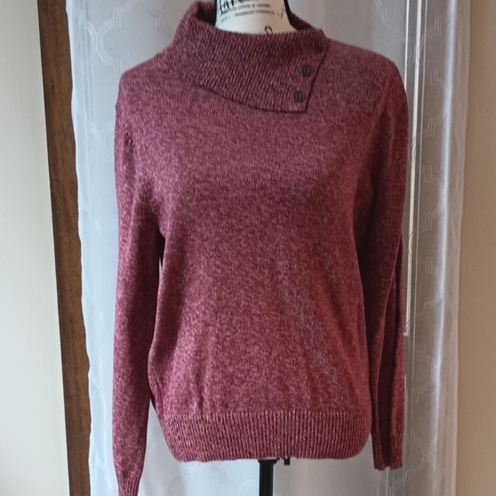 Elegant Burgundy Cowl Neck Sweater